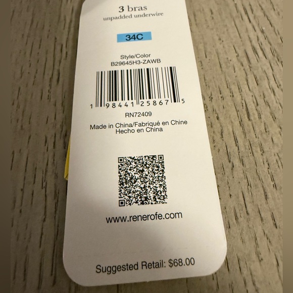 Rene Rofe Lace Bra Trio - Cream, Burgundy, Taupe - Picture 3 of 5